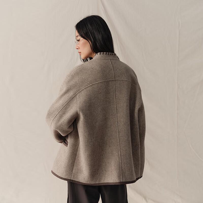 GREEN BELT Women's Retro Nomadic Style Wool Blend Short Coat