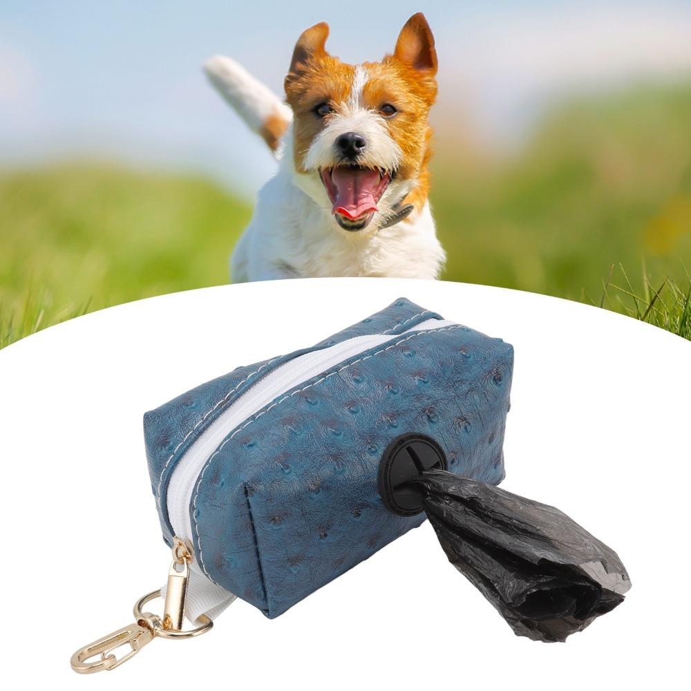 Compact Silhouette Walk Carry Pouch Ostrich Grain Surface Pet Waste Storage Pack  Park Outdoor Trip