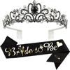 Hen Party Bride To Be Headband Crown Sash Accessory for Bride Hen Night Bachelorette Party Decorations Gift