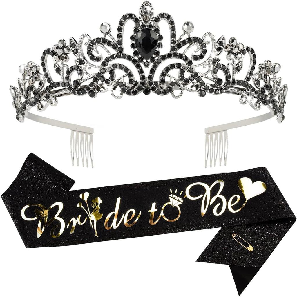 Hen Party Bride To Be Headband Crown Sash Accessory for Bride Hen Night Bachelorette Party Decorations Gift