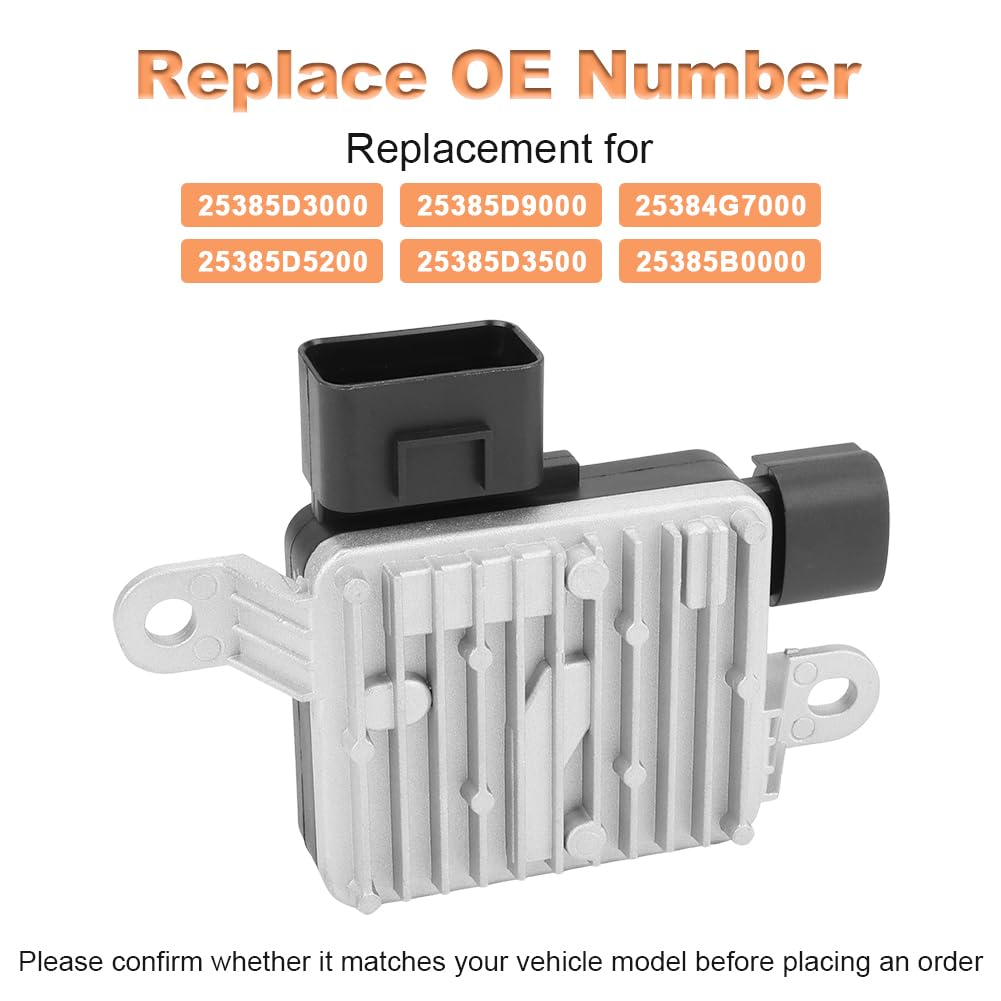 Engine Cooling Fan Control Module Fit 25385D3500 for Hyundai Sonata Tucson Kona Elantra Ioniq Sonata Tucson Kia Optima Sportage Seltos 2016-2022