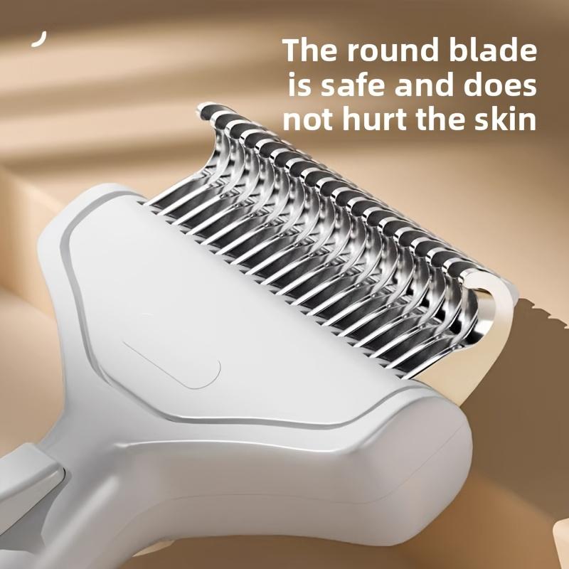 1PC Floating Stainless Steel Dog Hair Removal Brush for Long Hair Breeds Puppy Cat Comb Pet Grooming Products Curved Design