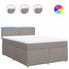 VidaXL Sommier à lattes de lit avec matelas Taupe 160x200 cm Tissu 3289028