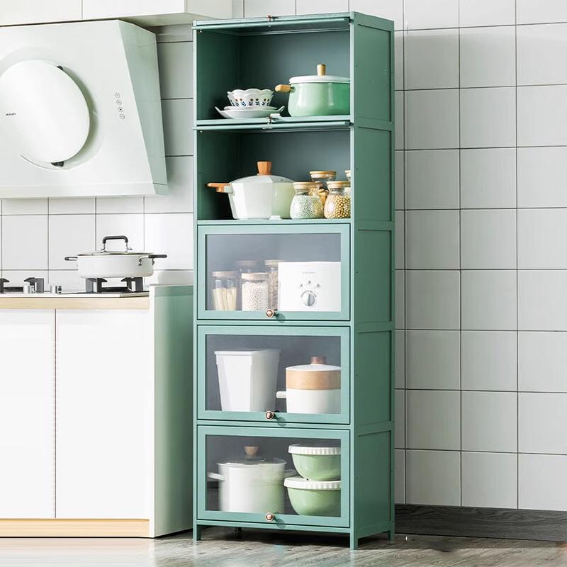 Modern Multi-tier Aluminum Alloy Floor Storage Cabinet with Doors