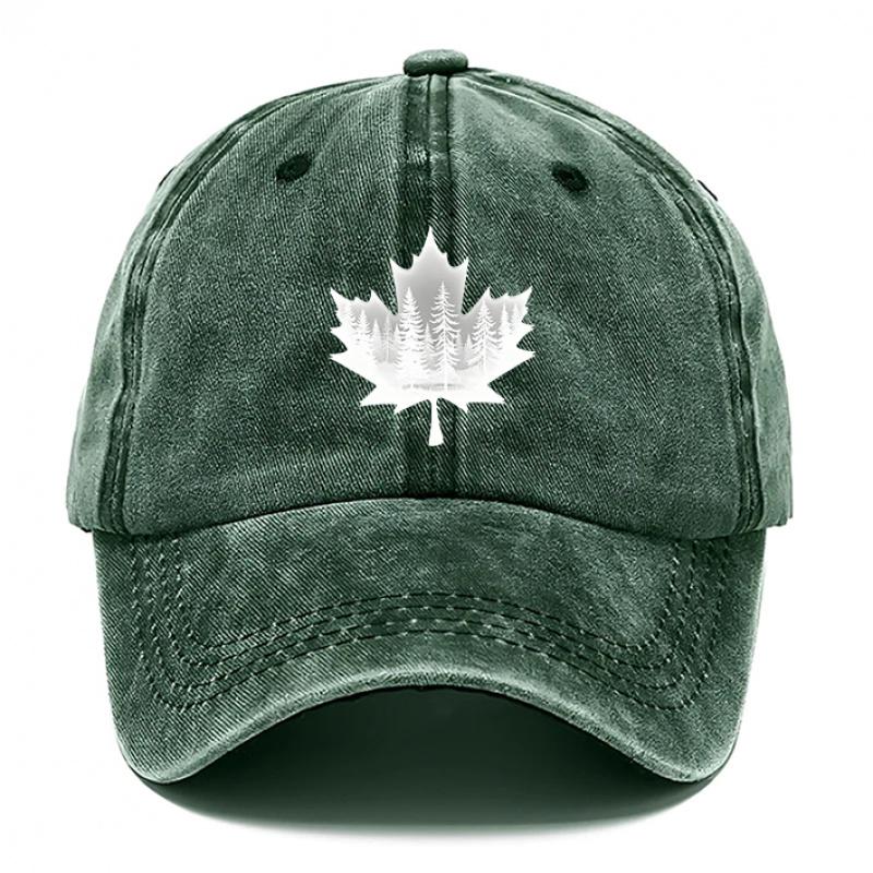 Pc Design Style Maple Leaf Printed Baseball Cap Washed Hats for Men Beach Hat for Women Breathable Caps Hot Selling Adjusta