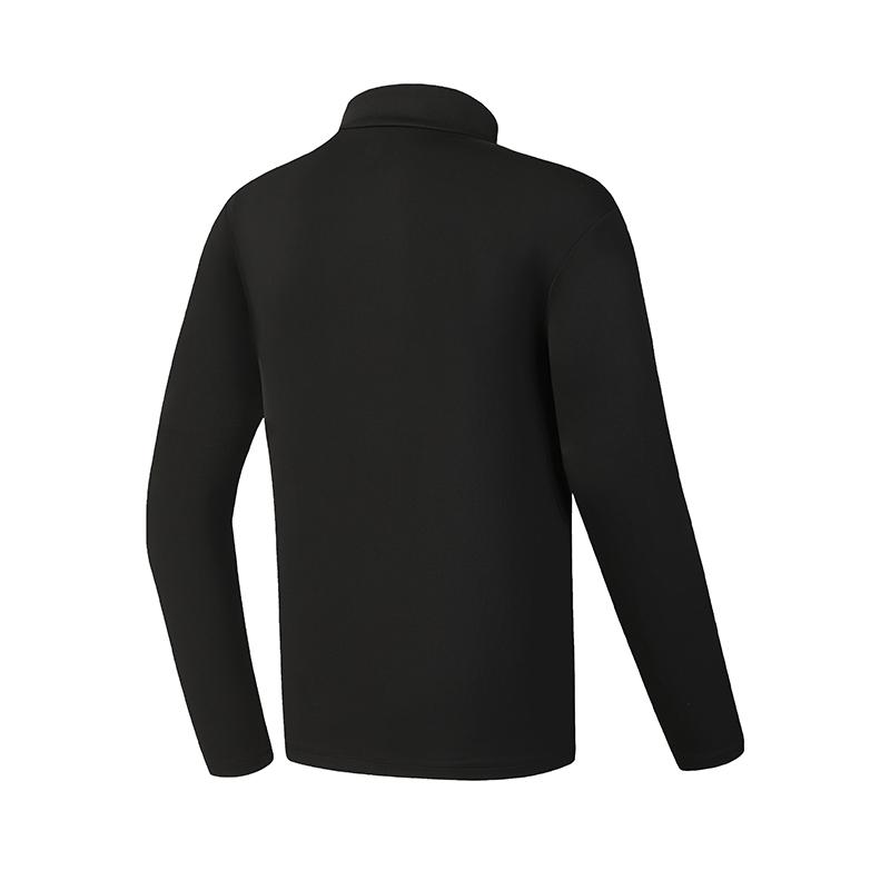 Fila Fleece Version Warm Simple Sports Training Comfortable Versatile Knitted Long Sleeve T-Shirt Men Tops Deep-Black A11M611217FBK