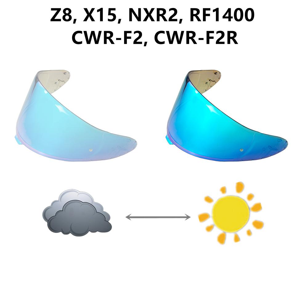 RF1400 Fotochromatyczny Wizjer do Kasku SHOEI Z8 X15 CWR-F2R NXR2 X-SPR PRO CWR-F2 Osłona Twarzy Motocyklowa Wymienna Soczewka z Filtrem UV