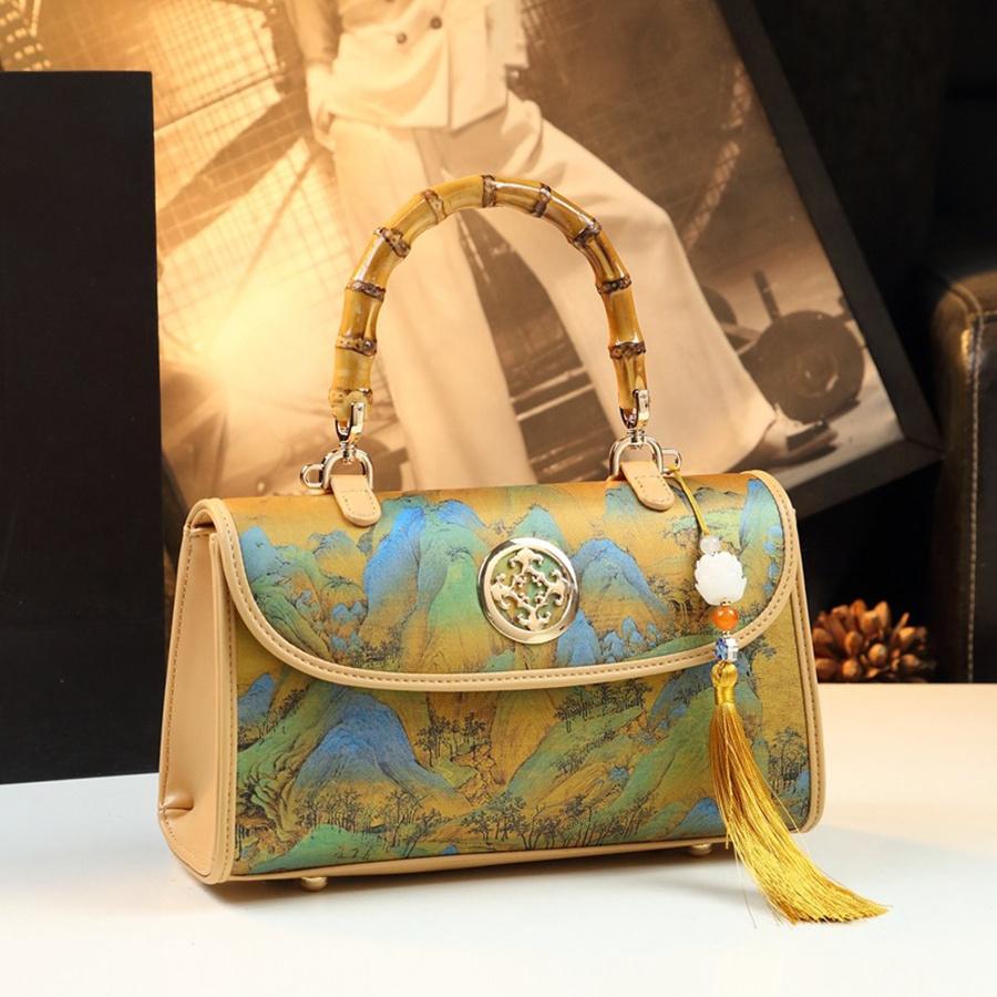 Vintage style Chinese bag with painting  elegant bag