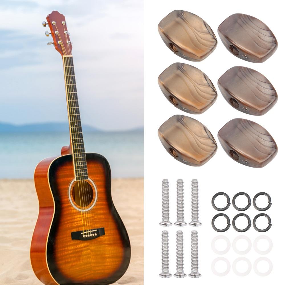 6PCS Plastic Material Tuning Peg Buttons Replacement Tuner Buttons For Guitar Maintenance