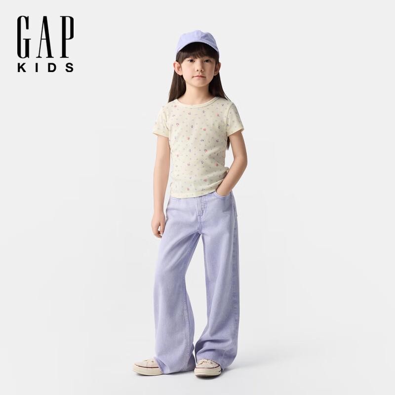 Gap Girls  2025 Spring Ribbed Short-Sleeve T-shirt M