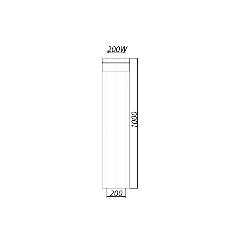 ADAM DW Double-wall Pipe Fi 200 1m - for Cutting