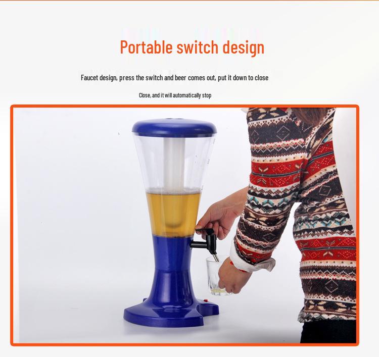 Torre Erogatore Luminosa per Bevande da 3L – Bicchieri Resistenti per Birra, Succhi o Cocktail