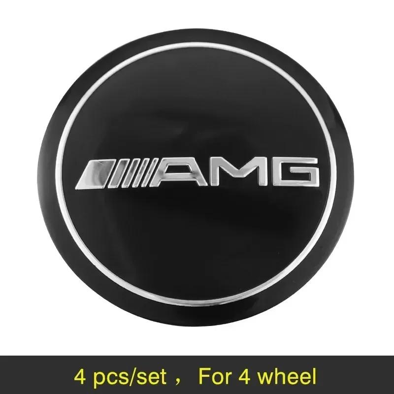 Car Sticker For Mercedes Benz 56MM 4Pcs Car Wheel Hub Center Metal Decals Sticker Accessories For Mercedes Benz AMG E S C A B Cl