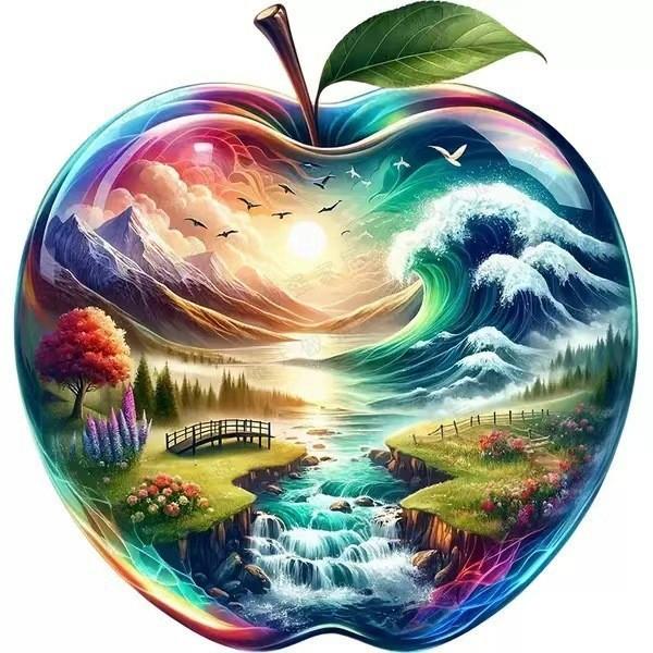 

Яркий акриловый брелок Apple для украшения салона автомобиля в мультяшном стиле, цвета от 1 до 9 9