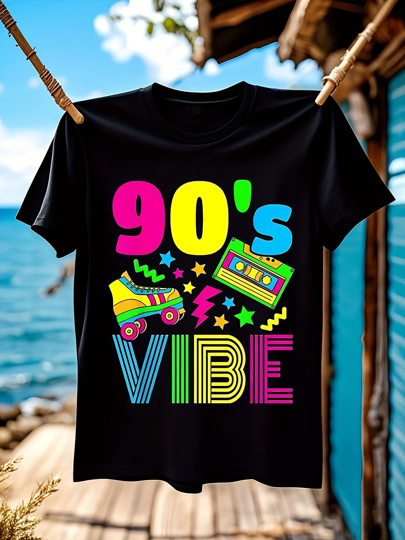 90s Retro Tshirt - Vintage 1990s Graphic Tee with Bold 90... XXXL