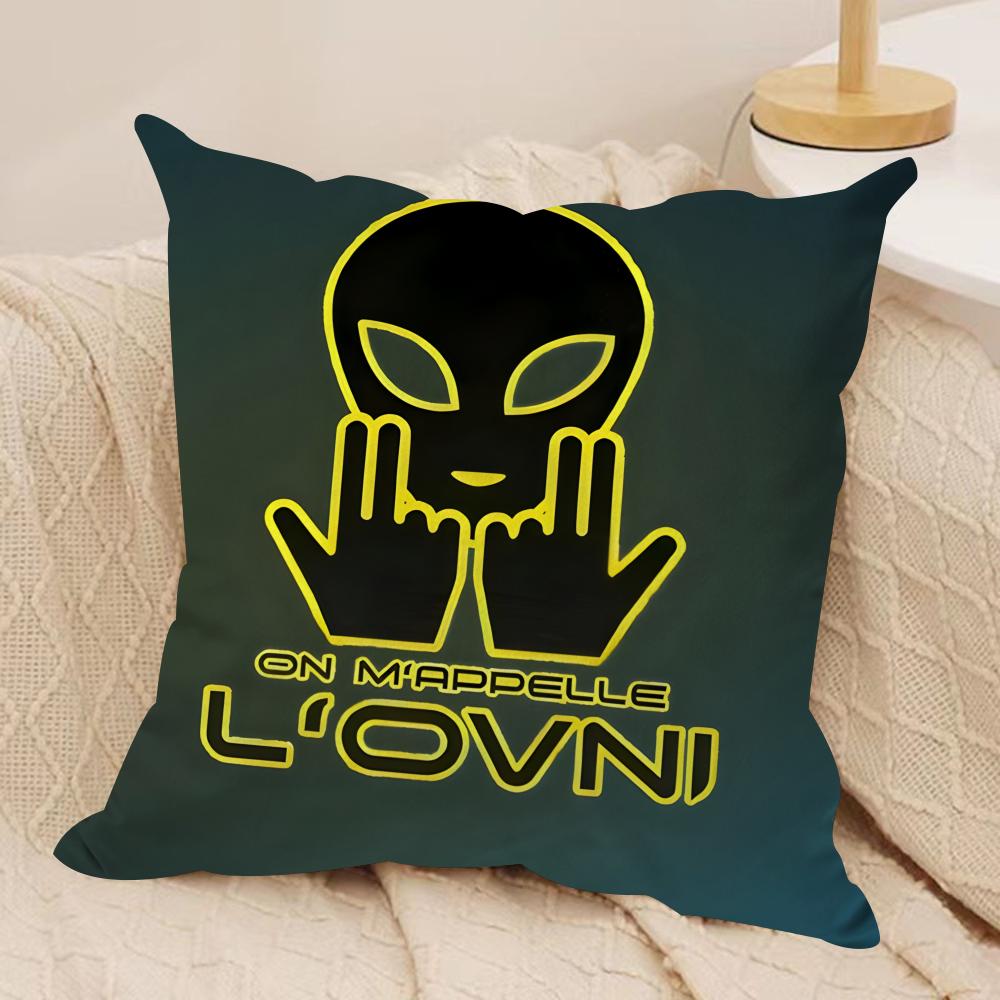 Rapper JJuL Cest Pas Des Lol Cushion Cover Silky Short Plush Invisible Zipper Dustproof Sofa Pillow Case For Home Decor