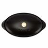 Staub Shallow Oval Serving Dish with Lid, 31cm, Enamel Pot, Shallow, Induction and Oven Safe, 1332125/40509-400-0, Black