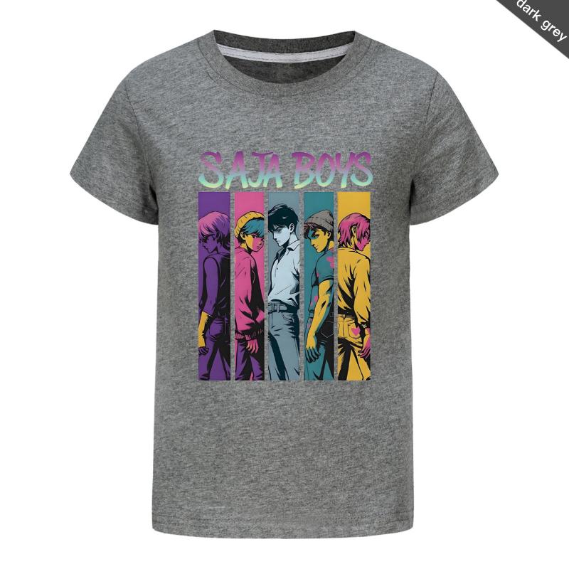 KPOP Dämonenjäger Kinder Anime SAJABOYs T-Shirt Cartoon Kurzarm Sommer Kinder KinderT-Shirt Jungen Mädchen Cartoon Kleidung