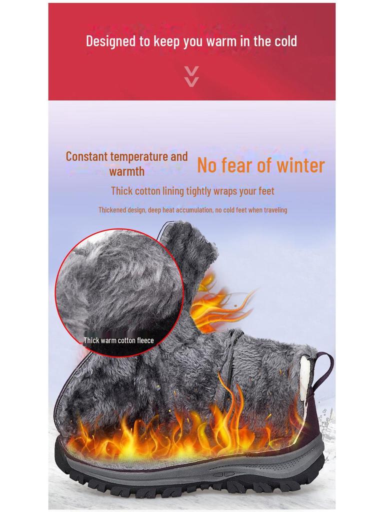 2024 Winter Anti-Rutsch Schneestiefel für ältere Menschen - Herren- & Damen-Leichtgewichtige, Weichsohlige, Plus Samt Warme Baumwollschuhe