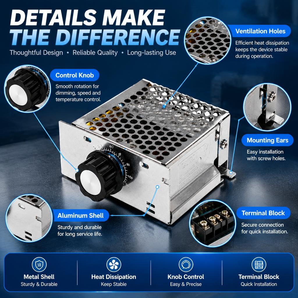4000W Electronic Voltage Regulator with Aluminum Shell