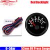 ZMFJH Pointer 2"52MM Oil Pressure Gauge with Red Backlight 0~5Bar,0~10Bar,0-75PSI,0-145PSI Oil Press Meter for Car Boat Yacht