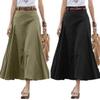 2023 Spring/Autumn High Waist Irregular Hem Midi Skirt - Solid Color, Loose Fit