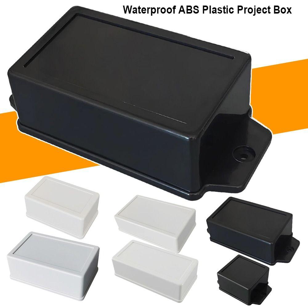ABS Plastic Storage Case White Black Housing Instrument Case  Electronic Supplies