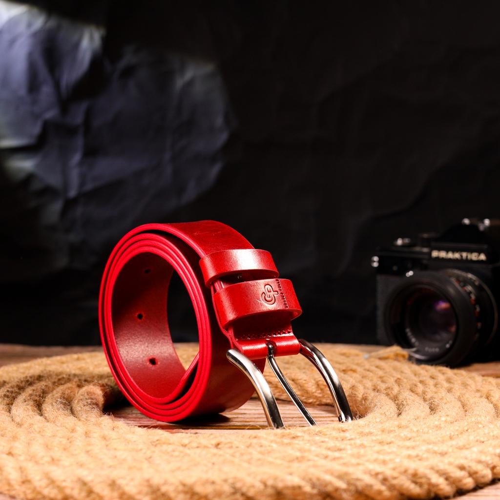 Lyst dameskinnbelte GRANDE PELLE Skinnbelte 21475 Rødt