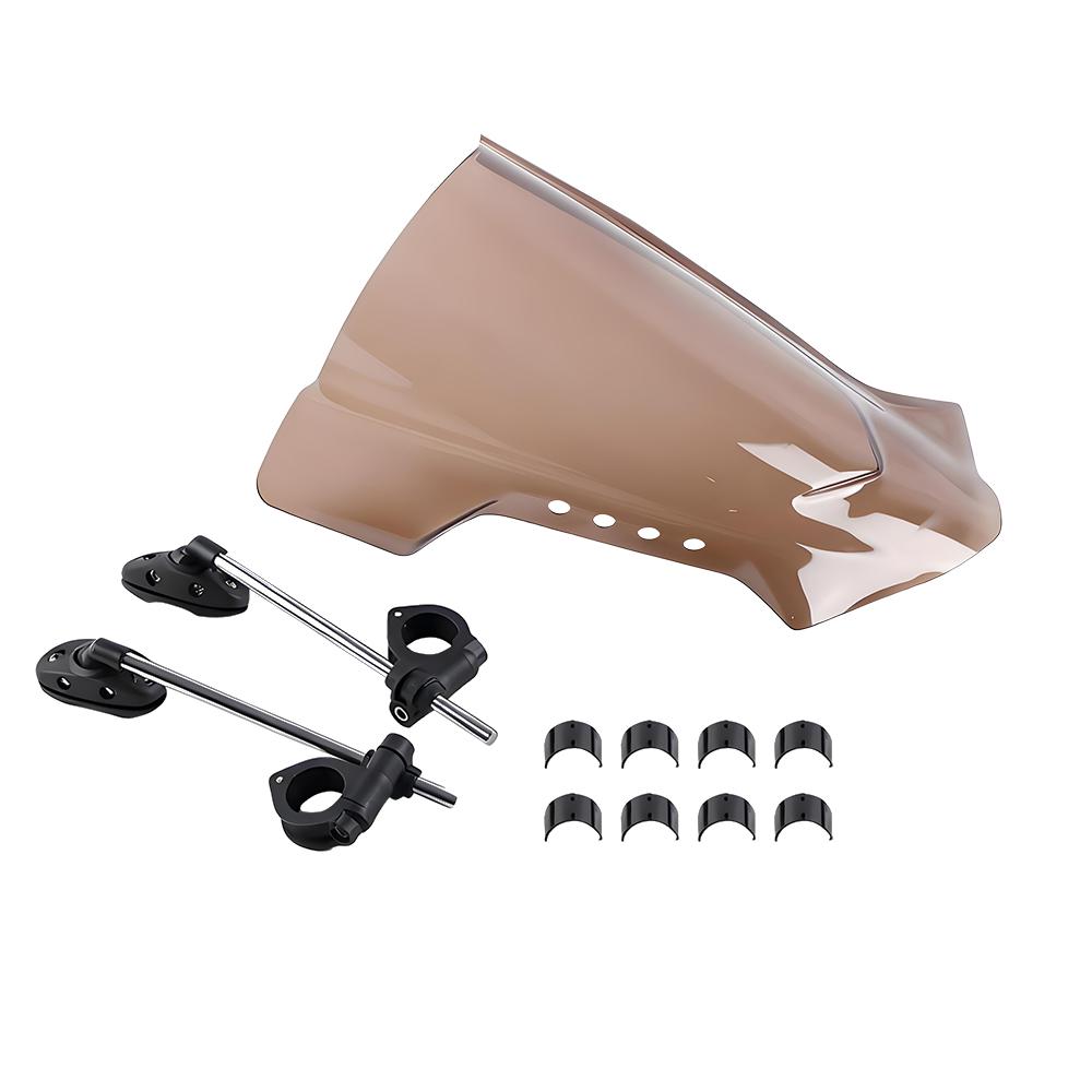 Motorcycle Street Bike Front Windscreen Wind Deflector with Bracket Compatible with Handlebars 22/25/28mm for Modified Vehicles