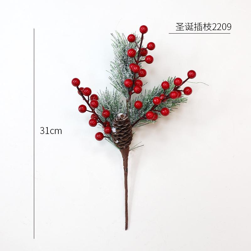 58cm Artificial White Berry Bouquet Christmas Decora Fake Plant for Home Decor Xmas Tree Navidad New Year 2025 Ornaments