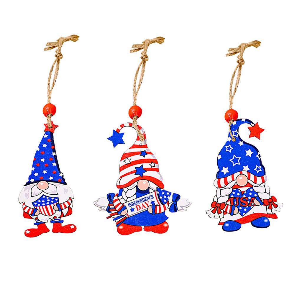 Independence Day Wooden Box Pendant Desktop Decoration Tree Hanging
