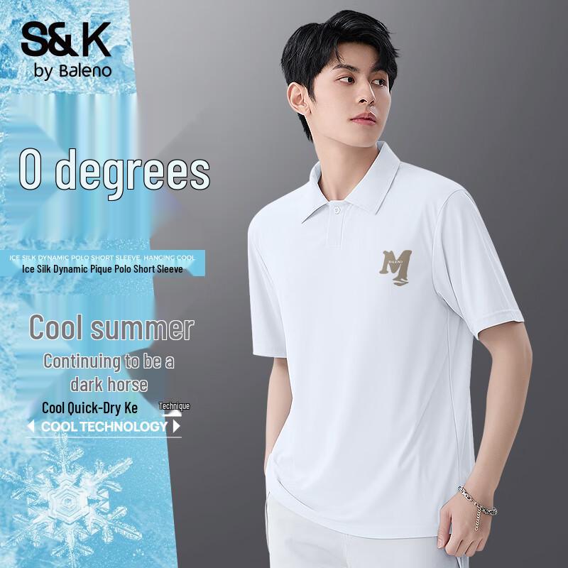 Baleno Men s S&K Series Ice Silk Quick Dry Short Sleeve Polo Shirt M