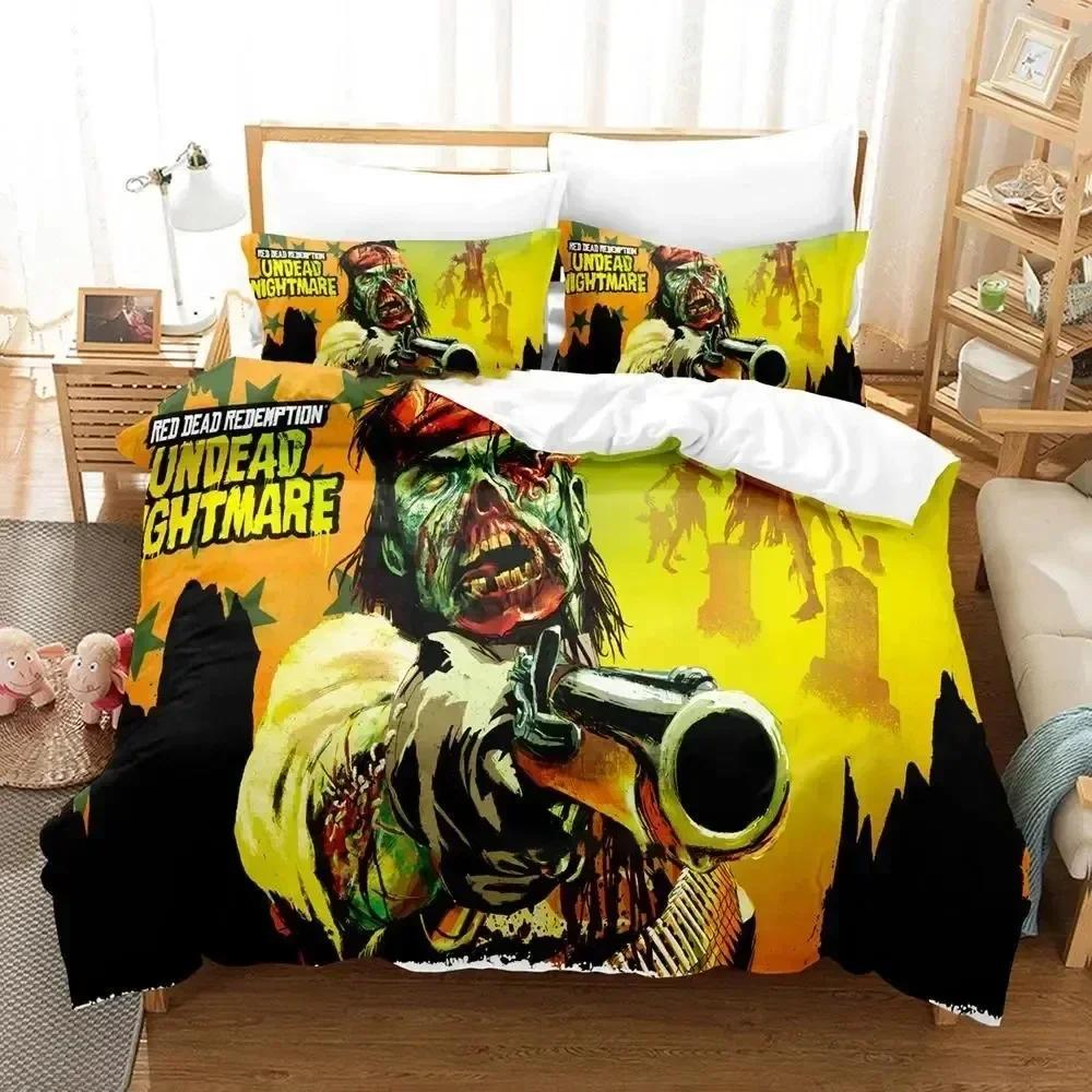 Game Undead Nightmare Red Dead Redemption Bedding Set Boys Girls Twin Queen Size Duvet Cover Pillowcase Bed Kids Adult