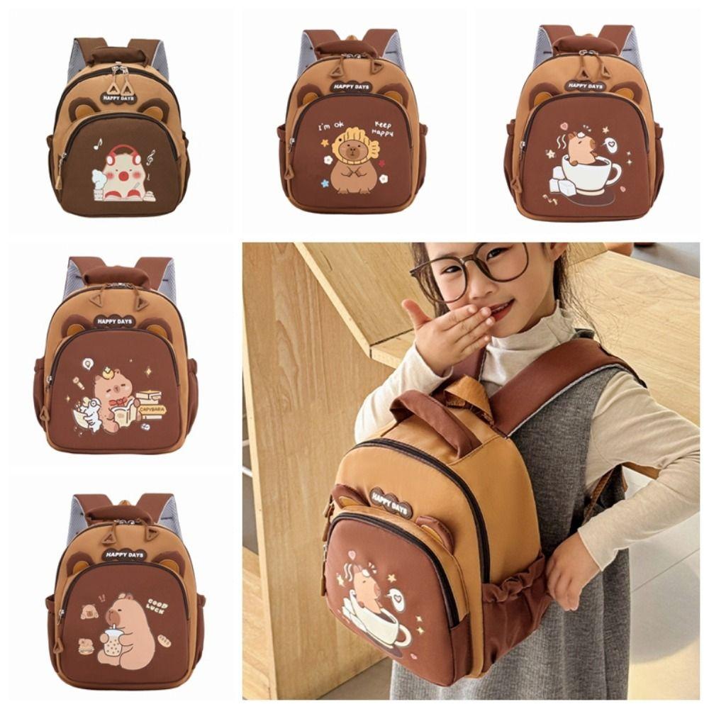 Cartoon Children's Capybara Backpack Kawaii Children School Bag  Girls