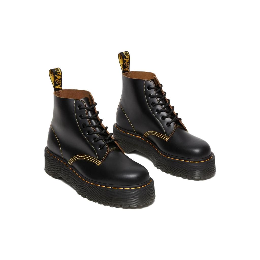 Dr. Martens 101 Kožené šněrovací robustní kotníkové boty Unisex boty Černé 27756001
