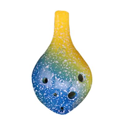 6 Holes Ceramic Ocarina Alto C Simple Starry Style Musical Instrument with Lanyard Music Score for