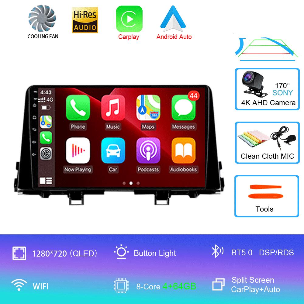 Car Radio Android 14 Carplay For KIA PICANTO Morning K 2016 2017 2018 2019 Navigation GPS Multimedia Player Auto wifi+4G BT DSP