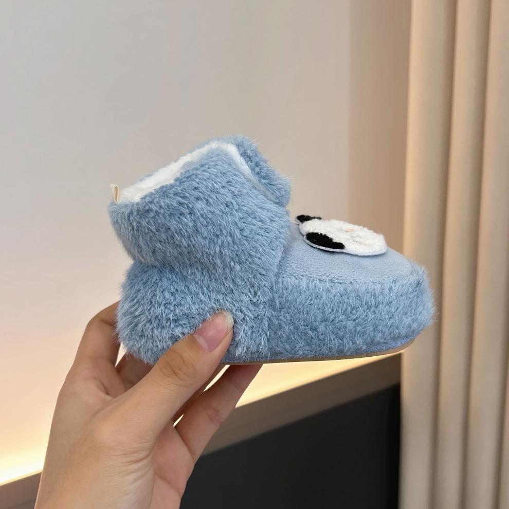 Pantofi din Bumbac Catifea pentru Sugari și Copii Mici - Talpă Moale, Calzi, Anti-Alunecare, pentru Vârsta de 0-1 Ani, 3-12 Luni.