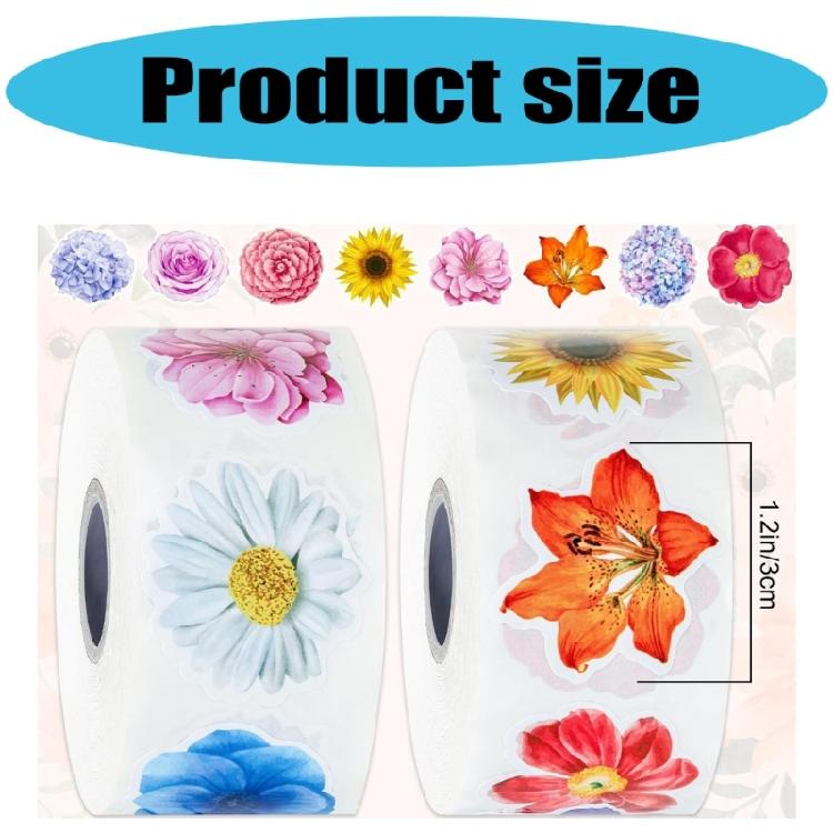 500Pcs Floral Sealing Sticker Wrapping Label for Seal Envelope Invitation Scrapbooking Journal Packaging Home Decoration