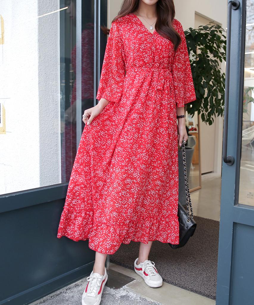 Ppaeppae Point Flower Frola Long Dress