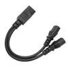 IEC320 C14 to 2 X C13 Female Y Splitter Power Cords 1 in 2 Out 2500W 10A 250V Power Extension Cable for LCD Monitors
