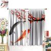 Japanese Style Curtains Koi Fish Swimming Cherry Blossom Branch Design Bedroom Living Room Decorative Noise Reduction Dar Polyester Sitting Window