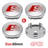 4Pcs 56mm Wheel Rim Hubcap Identity Overlay For 5w RS  B8 B9  S A3 8V A4A6 C7 C6 A5 Q3 Q5 Q7 A1 Motorsport Tuning Accessoryw5