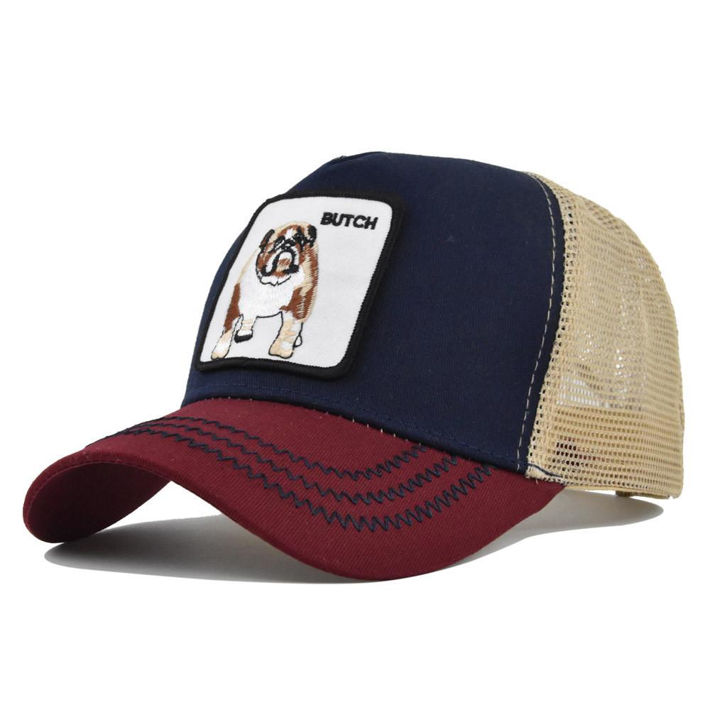 Cap Tongue Duck Animal Patch Bulldog Embroidered Baseball Cap Curved Brim Hat