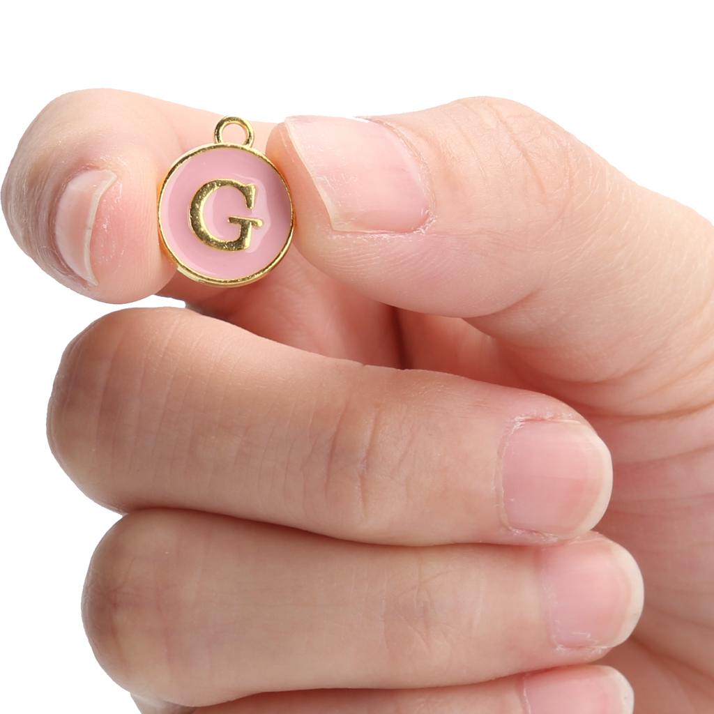 26pcs / Bag English Letter Pendant Metal Round Pendant for Jewelry Making Craft