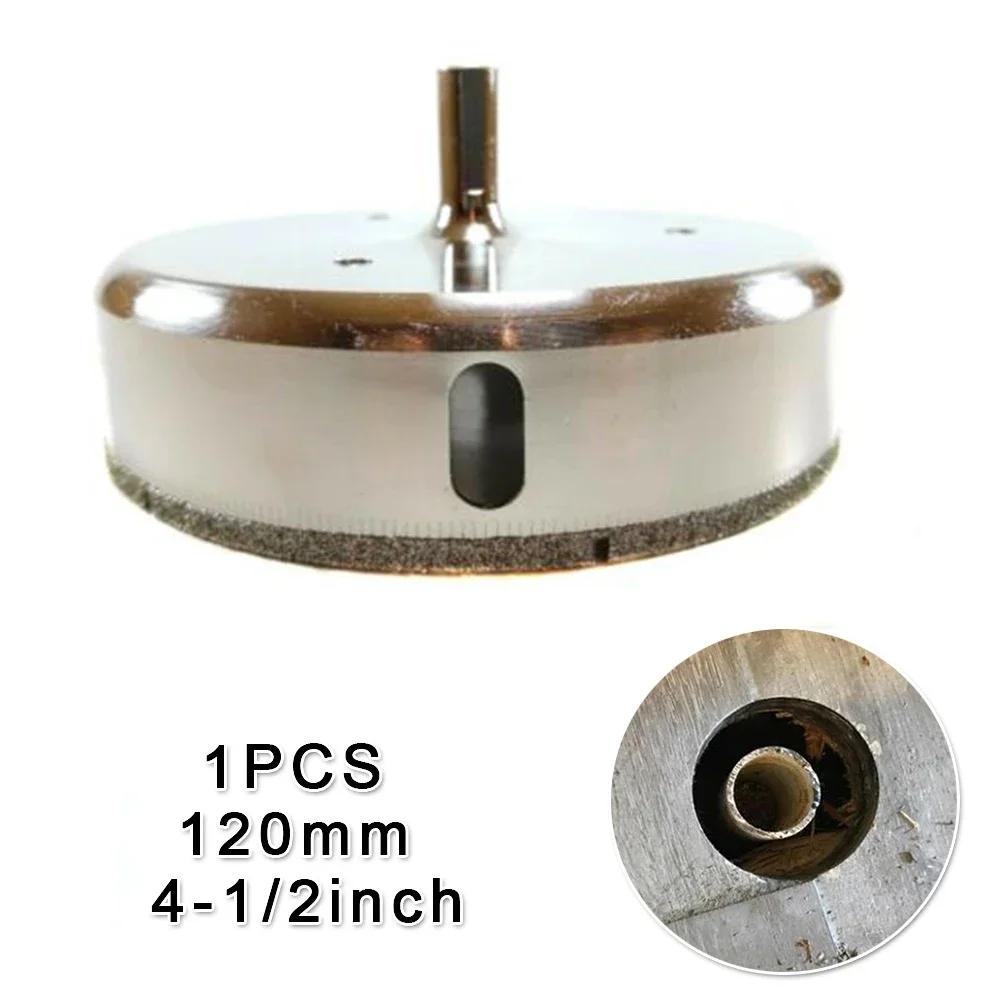 4-1/2 Inch Diamond Tippedile Drill Bit for Ceramic Glass with Coolant Guide - Compatible with Handheld & Vertical Drilling Rigs