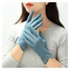 Women Thin Gloves Windproof Touch Screen Driving Pearl Decor Elegant Gloves Cold-proof Fashion Outdoor Warm Cycling Mittens