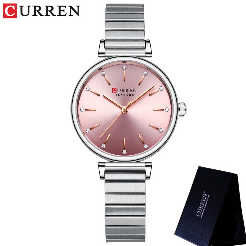 CURREN Women Watch Top Brand Luxury Blue Female Waterproof Clock Stainless Steel Bracelet Fashion Simple Ladies Wristwatch 9081