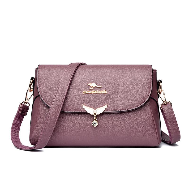 

Jinlaiya Dai Mouse Small Square Bag Women s Crossbody Bag 2025 New Middle-Aged Mother Bag Soft Leather Shoulder Bag Trend фиолетовый