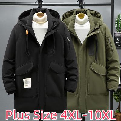 Parka de Invierno para Hombre de Largo Medio con Acolchado Grueso de Terciopelo Talla Grande Holgada Abrigo de Algodón para Hombre Gordo Talla Extra Chaqueta 4XL-10XL